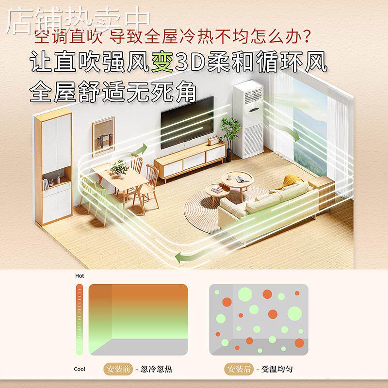 ⊙空调挡风板风扇防直吹壁挂式通用不凝水疏风器空调冷气出风