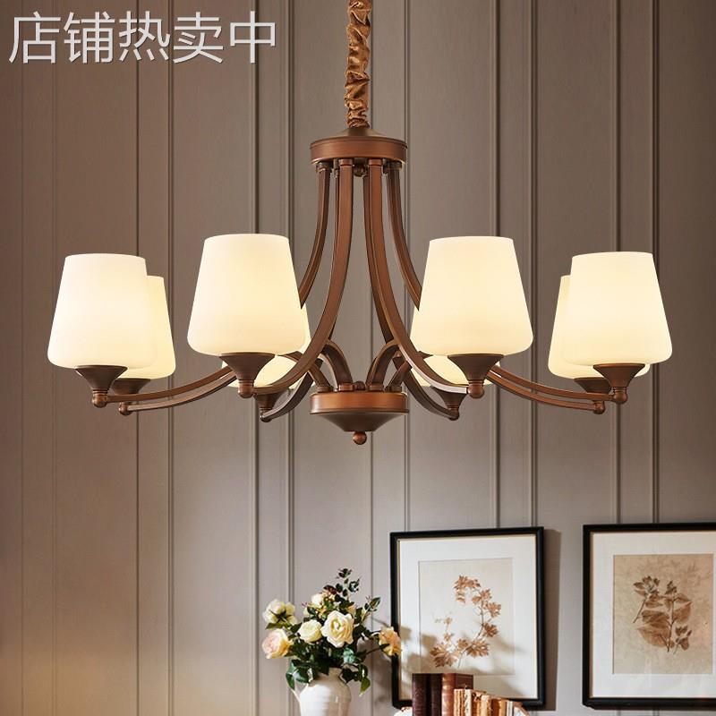 美式乡村吊灯田园复古铁艺北欧客厅灯卧室灯餐厅铁艺简约灯饰灯具