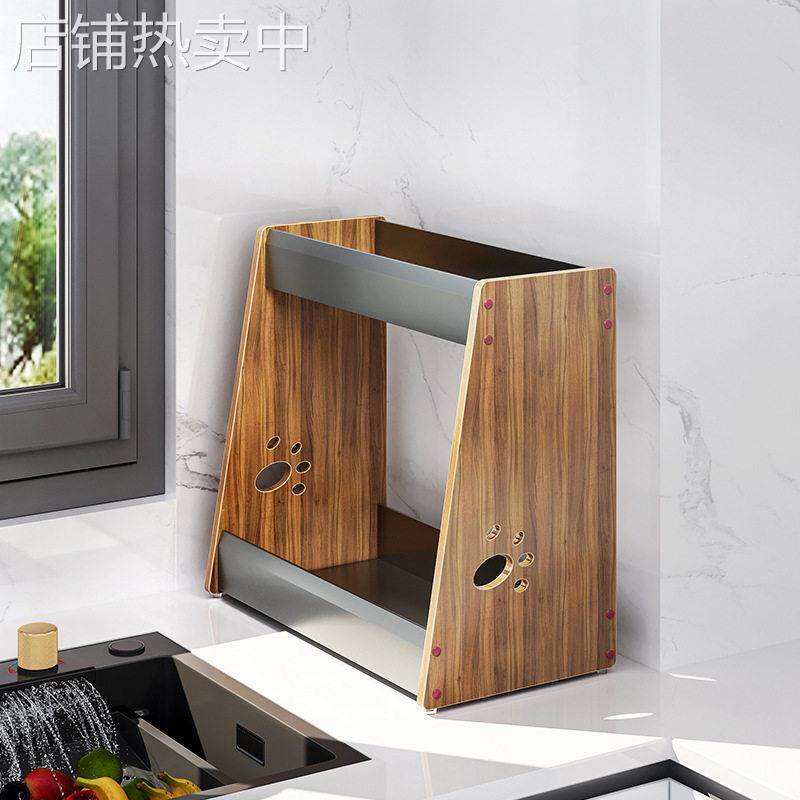 实木厨房调料架家用台面灶台多功能调料品子置物架油盐酱醋收纳盒