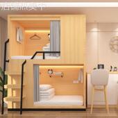 学生宿舍员工公寓简约实木太空舱床成人多功能高低上下组合双层床