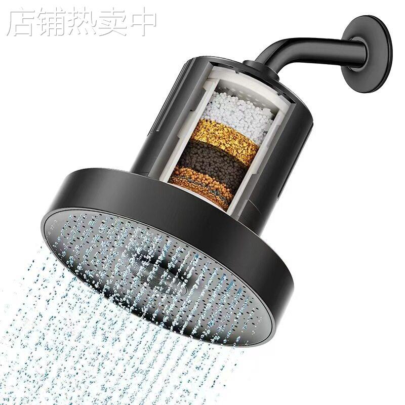 跨境6寸淋浴喷头 暗装淋浴顶喷15层级过滤顶喷卫生间吊头压花洒