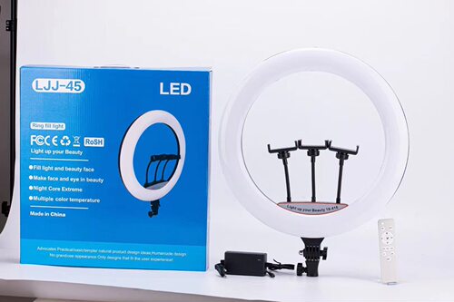 18寸RGB45cm直播补光灯Ringlight美颜遥控触屏LED直播补光灯