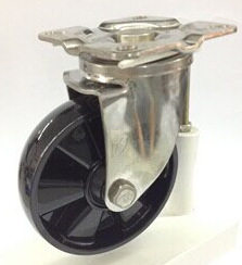 2205-1-T2-NH耐腐蚀全不锈钢活动轮安装高度165MM轮宽32脚轮