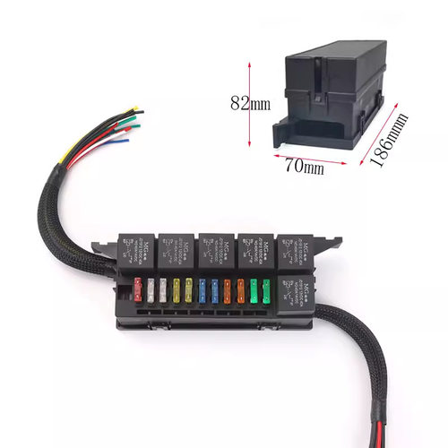 11路汽车房车大灯喇叭改装线路板用12V24V焊接型启动继电器保险盒