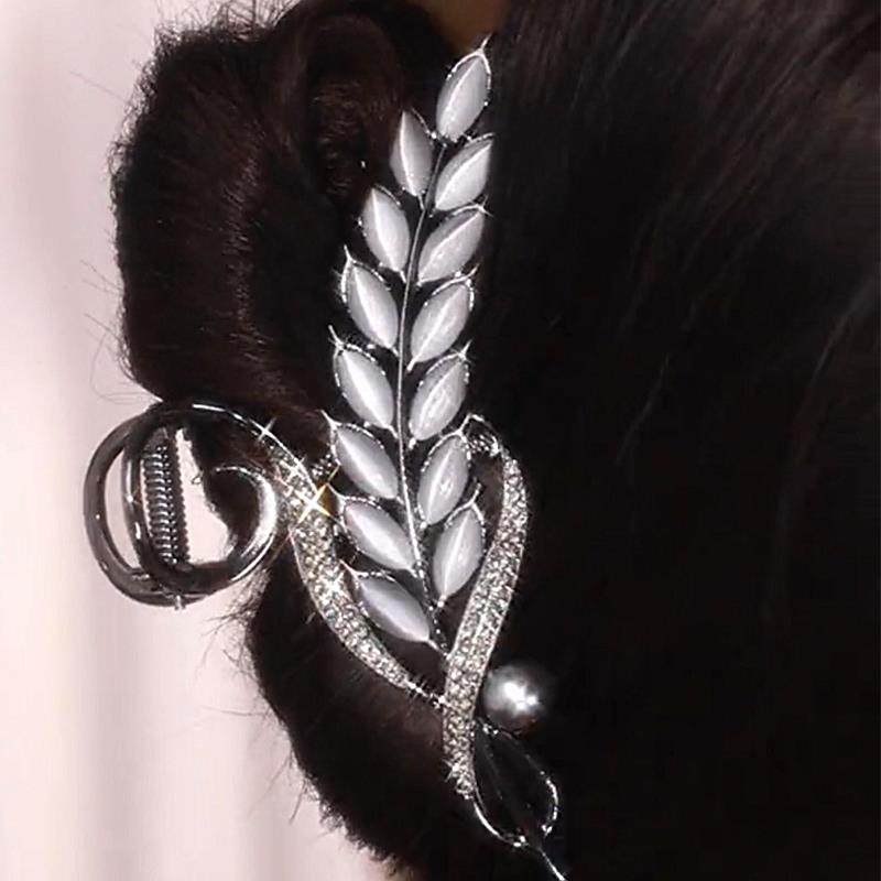 猫眼石麦穗发夹2026新款高级感气质夹子头饰后脑勺鲨鱼夹大号抓夹