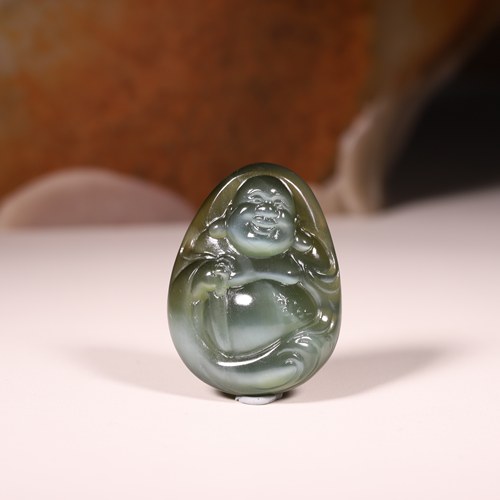 涵玉舍和田玉佛像吊坠精雕