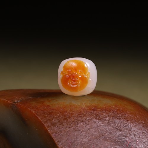 涵玉舍天然和田玉籽料佛头单珠
