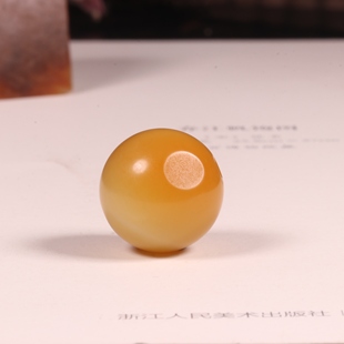 20mm正宗新疆和田玉籽料珠黄沁皮单珠散珠圆珠手串手链锁骨珠