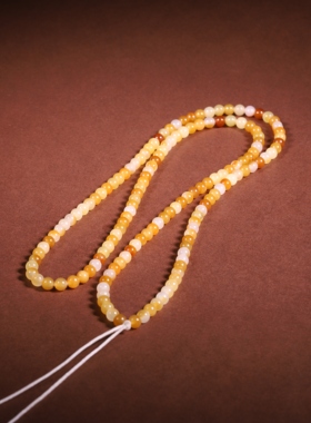4mm天然和田玉籽料108项链