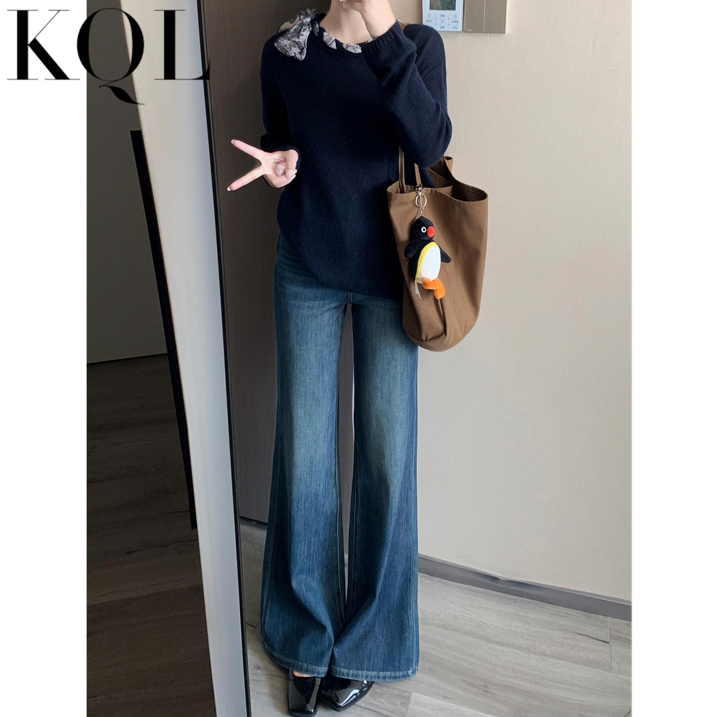 小个子不贴腿喇叭裤秋季流行爆款