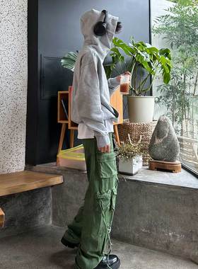 ProMaster2023新款潮牌设计感复古多口袋宽松工装裤阔脚休闲长裤