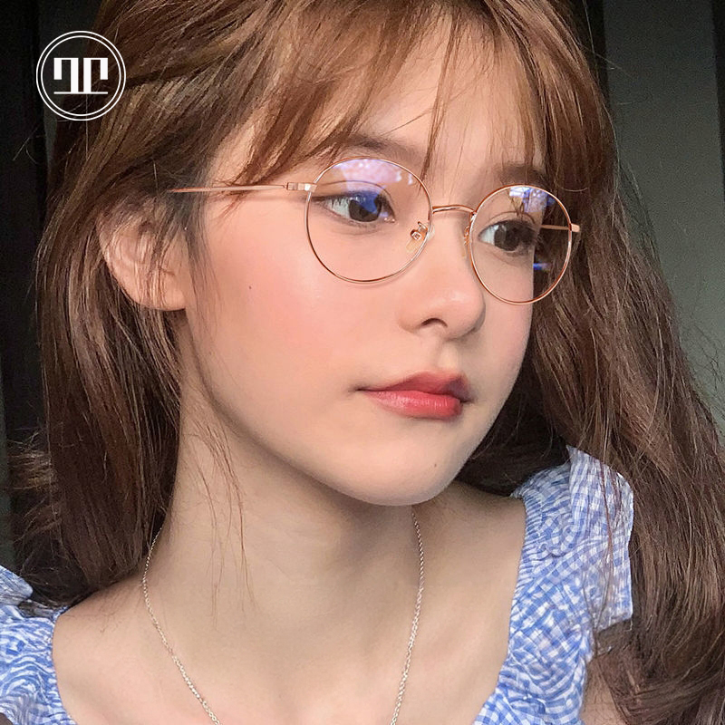 复古时尚圆框眼镜女近视可配度数