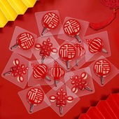 中国福字红色喜庆挂钩强力粘胶免打孔粘钩无痕墙壁承重门挂结钩子