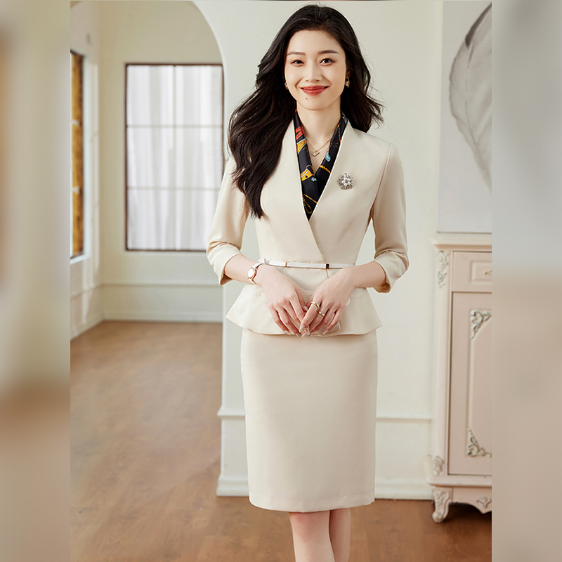 女职业正装高级感美容院美容院销售工作服主持人正式场合西服套装