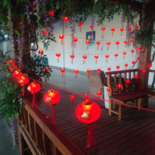 太阳能红灯笼户外防水福字彩灯串灯庭院春节新年装饰灯阳台布置灯