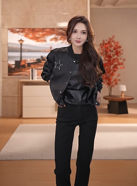 澳门小源同款【暗夜魅影】秋季设计感时尚单排扣薄外套MKAQ68124