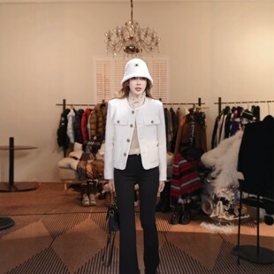 冬季新款轻奢小香风绵羊毛保暖羽绒服外套MKKQ67808【澳门小源】