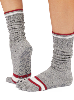 Toesox美国专业瑜伽普拉提五趾防滑小腿袜子新款slouch