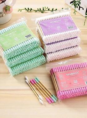 100pcs Pack Double Head Cotton Swab Women Makeup Cotton Buds