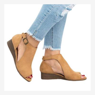 2018 Ladies flat toe sandals wedge women summer shoes女凉鞋