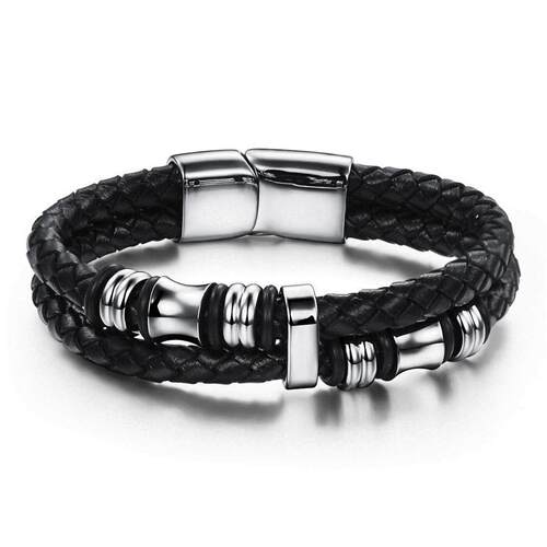 男士手炼 leather bracelet men boyfriend gift jewelry male