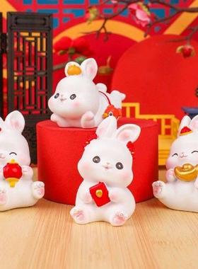 Cute Rabbit sSend Blessing Car Decoration Creative Cute