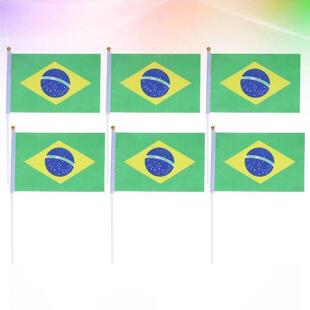 20pcs Hand Held Small Brazil Flag On Stick International