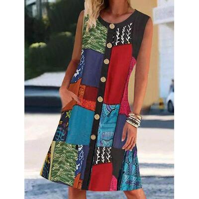 Contrast Pocket Dress Beach Dress Party Dresses for Women