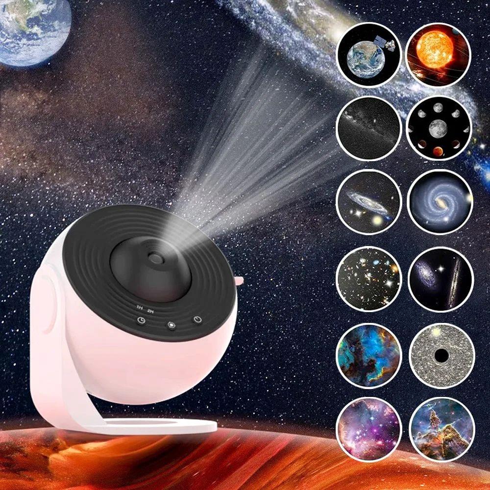 银河星空LED投影小夜灯 360度旋转人体感应双色夜间灯