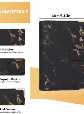 A6 PU Leather Marble Notebook Binder Budget Planner Money Or