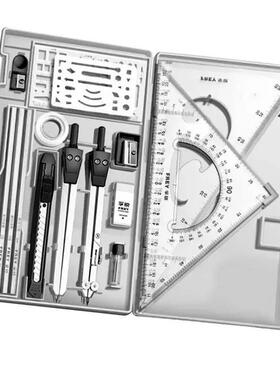 Drafting Kit Geometry Drawing Tools Set Triangle Ruler Compa