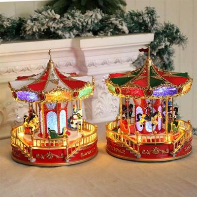 Rotating carousel Christmas gifts, presents and decorations
