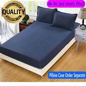 bed 床垫套 sheets sheet soft set fitted cotton 纯色床笠床单