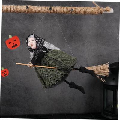 Halloween party props riding broomstick pendant decoration