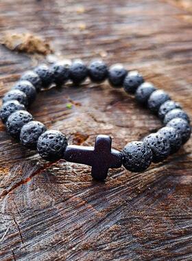 Natural Stone Bracelets Cross Men Women Chain Jewelry Gifts