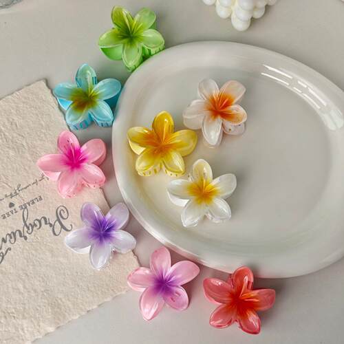 Hair Flower Clip Clips Hawaiian Plumeria Beach Flowers Claw