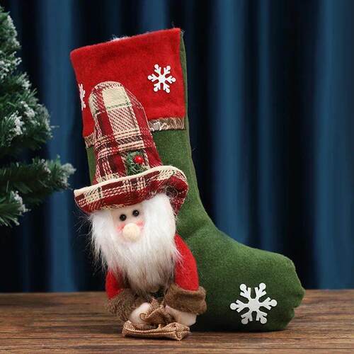Hot Sale Christmas Stocking Snowman Santa Elk Xmas Tree