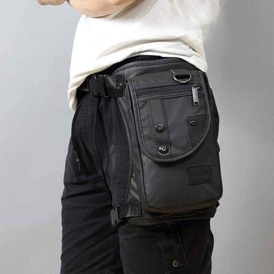 Men Nylon Drop Legs Bags Fashion Hip Waist Pack Thigh Bum F