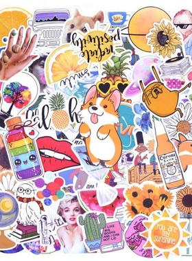 50PCS Cool Summer Vsco Stickers Pack Pink Girl Anime Stiker