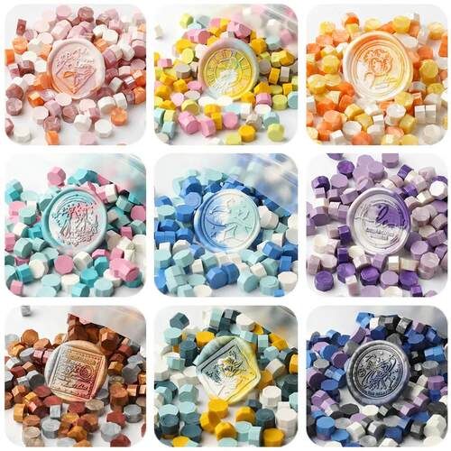 200pcsbag Octagon Mixed Color Sealing Wax Beads For Seal Sta