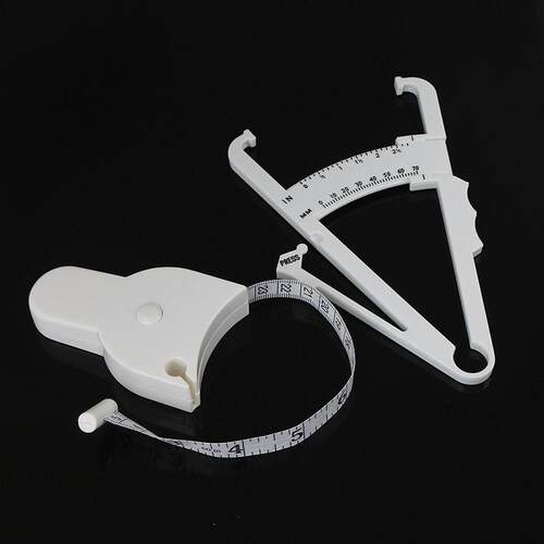2Pcs/Set White PVC Body Fat Caliper Measure Tape Tester Fitn