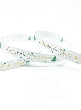 5 Yards 10mm Christmas Ribbon Printed Grosgrain Ribbons for