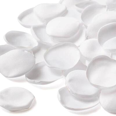 100pcs/bag White Silk Satin Rose Petals Handmade Artifical F