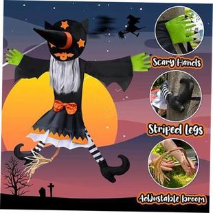 Decorations Crashing Halloween Decor Outdoor Witch