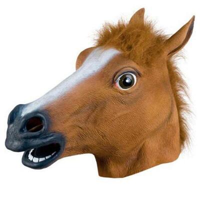 Horse Mask Halloween Costume 马头面具万圣节乳胶动物头套面具