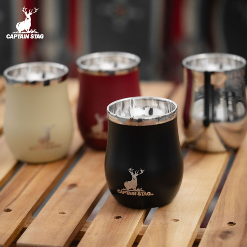 日本鹿牌CAPTAIN STAG 不锈钢保温杯户外露营真空不倒翁杯咖啡杯