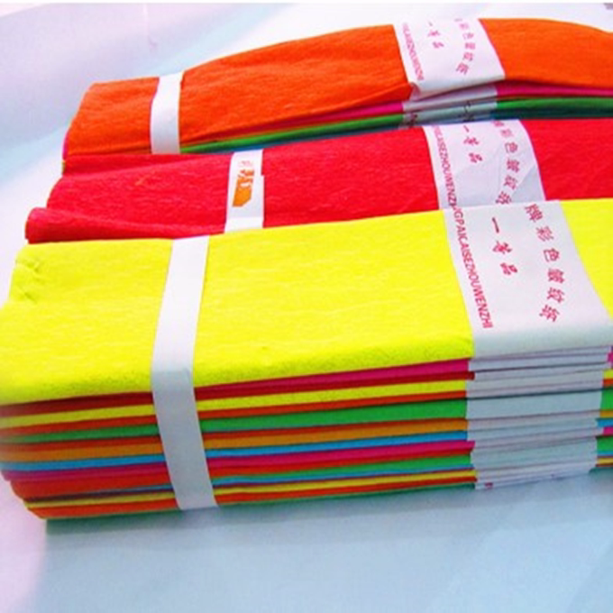 彩色皱纹纸diy手工材料折花纸幼儿园大红花用纸褶皱纸玫瑰花纸