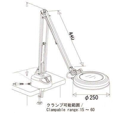 日本大塚台式支架型LEKs系列LED照明放大镜LEKsWide-F型