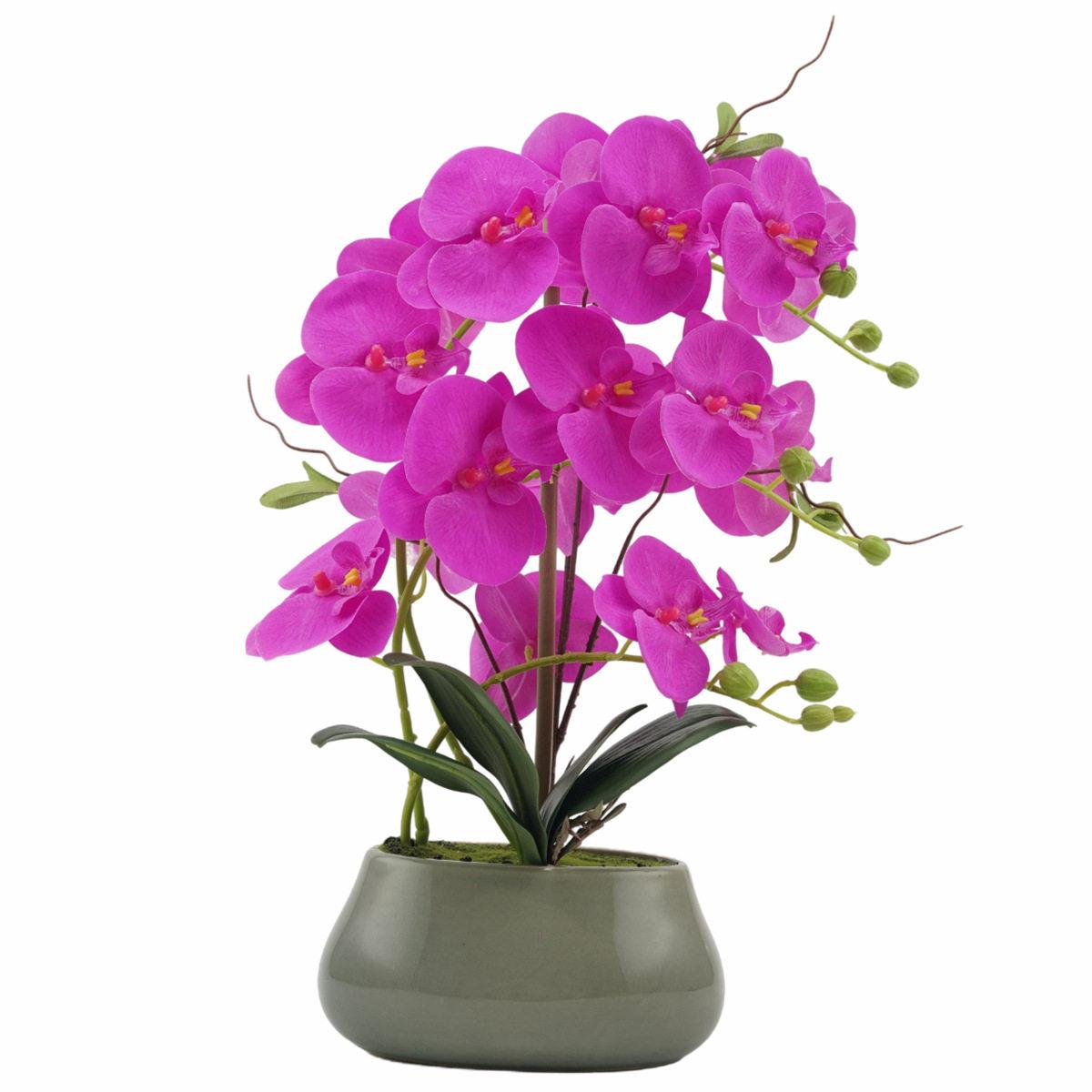 蝴蝶兰仿真花套装盆栽绢花盆景酒店假花客厅茶几装饰假花摆件