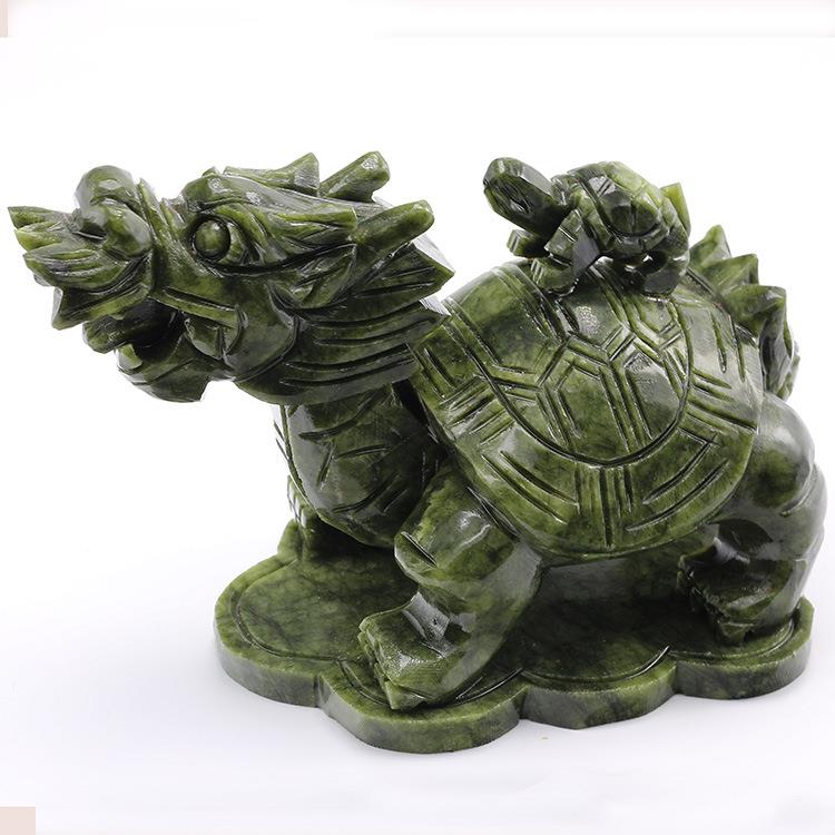 南玉龙龟母子龟摆件居家摆设摆件